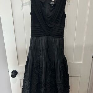 Adrianna Papell black cocktail dress, size 6, wore one time.